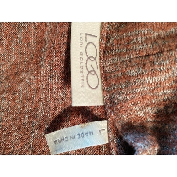 LOGO Lori Goldstein Women's Sz Large Rust Clay Slouchy Vest Open Cardigan Fall - Picture 5 of 6